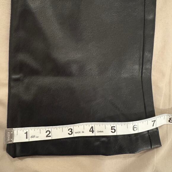 Veronica Beard Beverly Vegan Leather Skinny-Flare Black Pant Size 28 - Picture 13 of 13